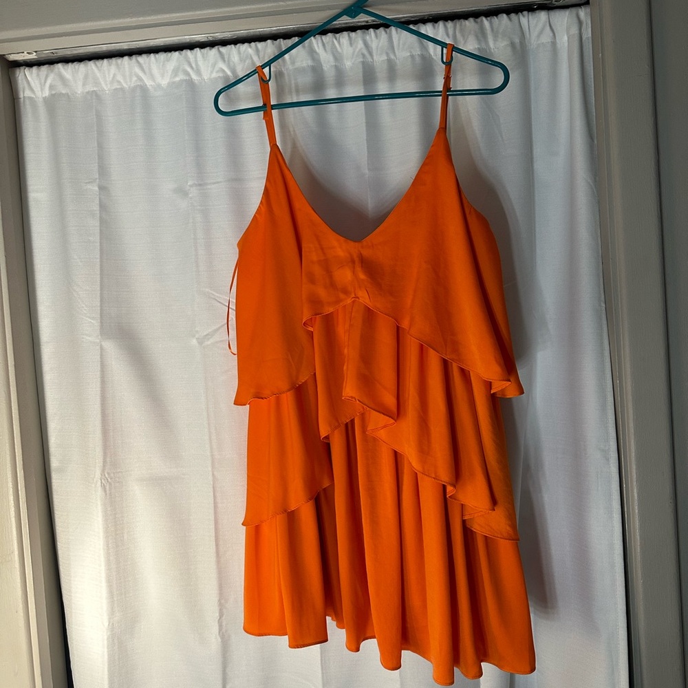 Orange Ruffle Boutique Dress